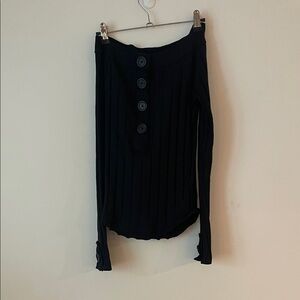 We The Free Black Buttoned off the shoulder shirt